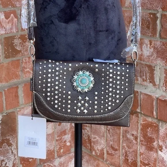 Montana west American bling clutch crossbody bag - Picture 4 of 16